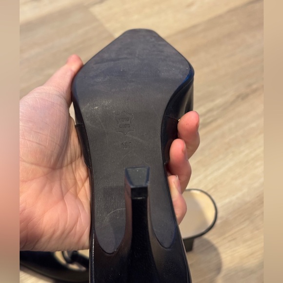 Nordstrom vintage Black slip on kitten heels - Picture 6 of 7